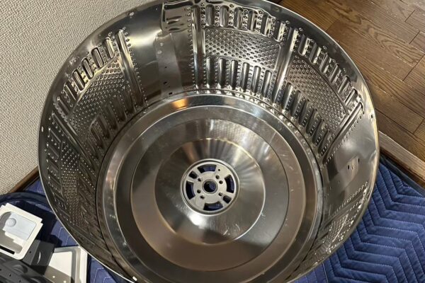 洗濯機クリーニング 日進市 ドラム式 シャープ ES-W112 引越し前のクリーニング分解後